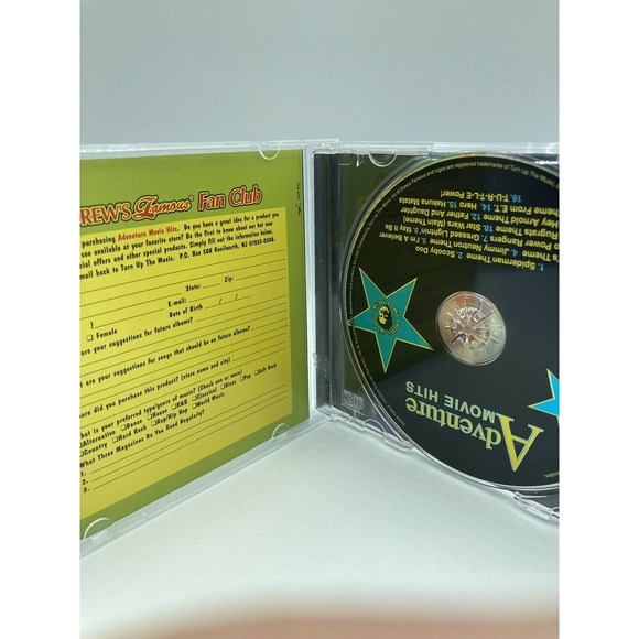 Drew's Famous Adventure Movie Hits Spiderman Star Wars Power Rangers ET Theme CD - Picture 2 of 3